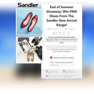 Win Shoes From The Sandler New Arrival Range