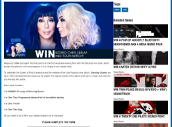 Win signed Cher album and tour merch