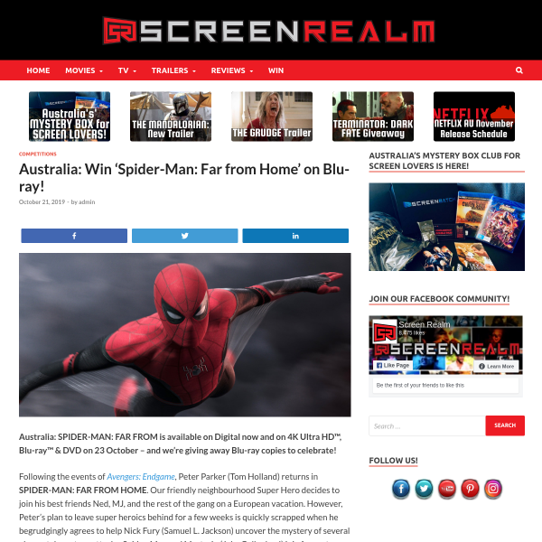 Win ‘Spider-Man: Far from Home’ on Blu-ray