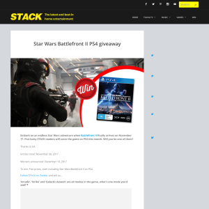 Win Star Wars Battlefront II PS4 prizes