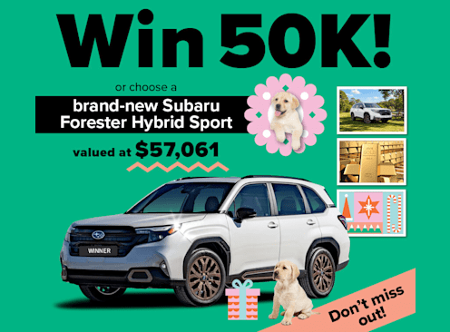 Win a Subaru Forester Hybrid Sport or $50K in Gold Bullion - Guide Dogs Victoria