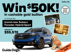 Win Subaru Forester Hybrid Sport or $50K in Gold - Guide Dogs Victoria