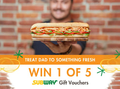 Win 1 of 5 $50 Subway Gift Vouchers