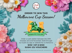Win 1 of 8 $100 Sushi Izu Vouchers