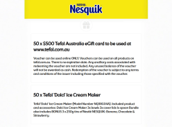 Win 1 of 50 Tefal Dolci Ice Cream Machines or $500 Tefal Vouchers