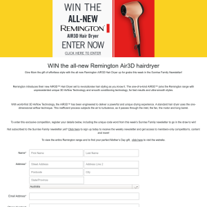 Win the all-new Remington Air3D hairdryer