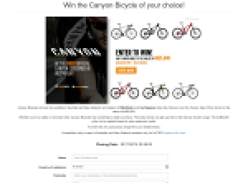 Win the Canyon Bicycle of your choice to the value of $5,000!