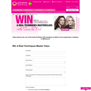 Win the chance to attend a 'Real Techniques Masterclass' in either Sydney or Melbourne!