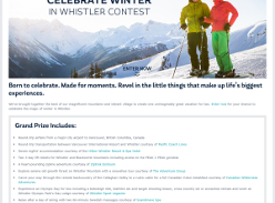 Win the chance to celebrate Winter in Whistler!