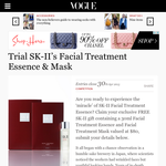 Win the chance to trial 1 of 2,000 SK-II's Facial Treatment Essence & Mask sets!