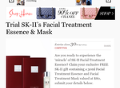 Win the chance to trial 1 of 2,000 SK-II's Facial Treatment Essence & Mask sets!