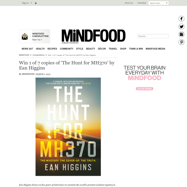 Win 'The Hunt For MH370' Books