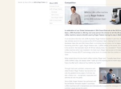 Win the Jura Coffee Machine used by Rodger Federer at the 2018 Australian Open