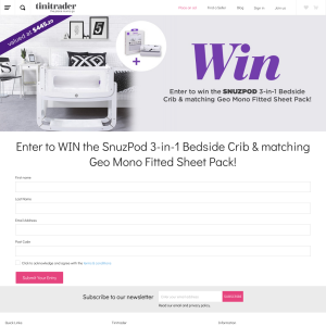 Win the SnuzPod 3-in-1 Bedside Crib & matching Geo Mono Fitted Sheet Pack