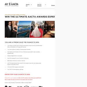 Win the Ultimate AACTA Awards Experience in Sydney