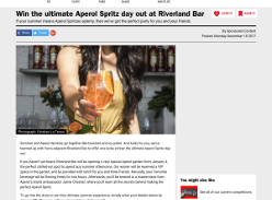 Win the ultimate Aperol Spritz day out at Riverland Bar