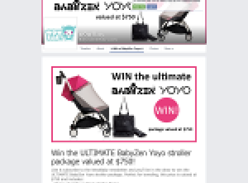 Win the ultimate BabyZen Yoyo stroller package valued at $750!