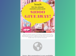 Win the ultimate Benefit Cosmetics prize pack, valued at $1,000!