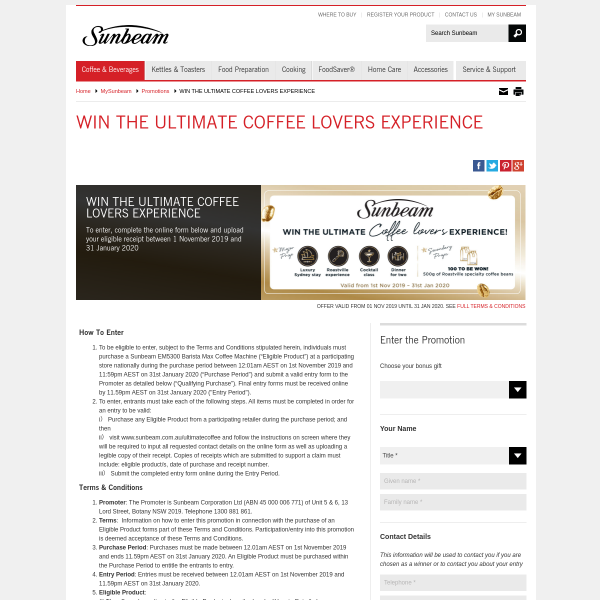 Win the ultimate coffee lovers experience in Sydney!