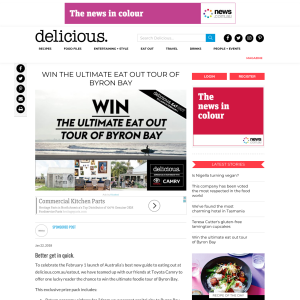 Win the Ultimate Eat-Out Tour of Byron Bay for 2