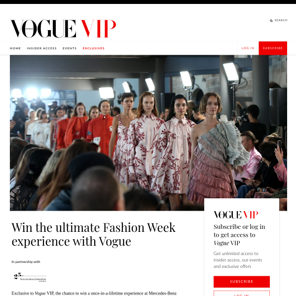 Win the ultimate Fashion Week experience!
