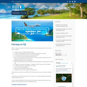 Win the ultimate Fiji international experience for 2!