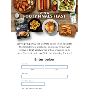 Win the ultimate Footy Finals feast for Grand Final weekend