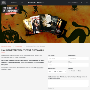 Win the Ultimate Fright-fest pack