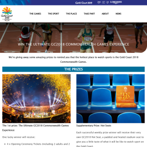 Win The Ultimate GC2018 Commonwealth Games Experience or 1 of 70 Hot Seats
