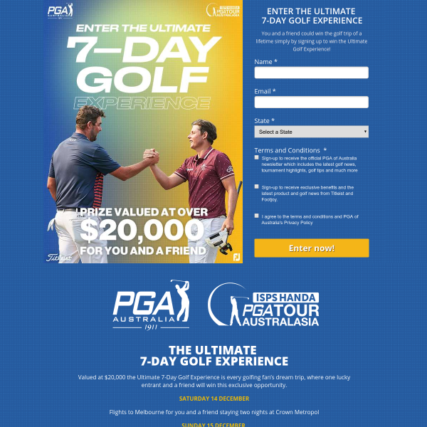 Win the Ultimate Golf Experience for 2