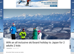 Win the ultimate Japan ski/board holiday for 2 adults 2 kids