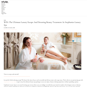 Win The Ultimate Luxury Escape And Detoxing Beauty Treatment At Stephanies Luxury Spa