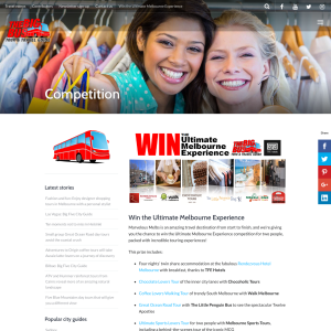 Win the Ultimate Melbourne Experience  - The Big Bus tour and travel guide