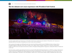Win the ultimate new years experience with Woodford Folk Festival