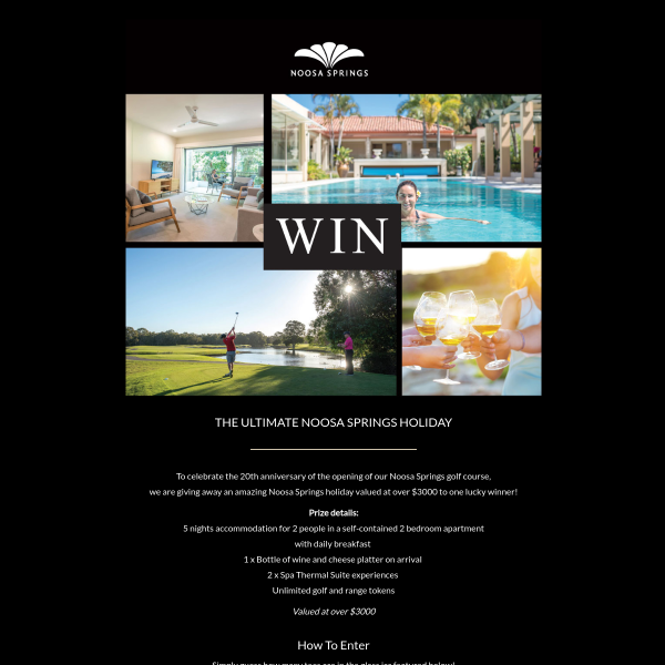 WIN THE ULTIMATE NOOSA SPRINGS HOLIDAY