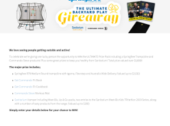 Win the Ultimate Prize Pack including a Springfree Trampoline and Commando Steve products