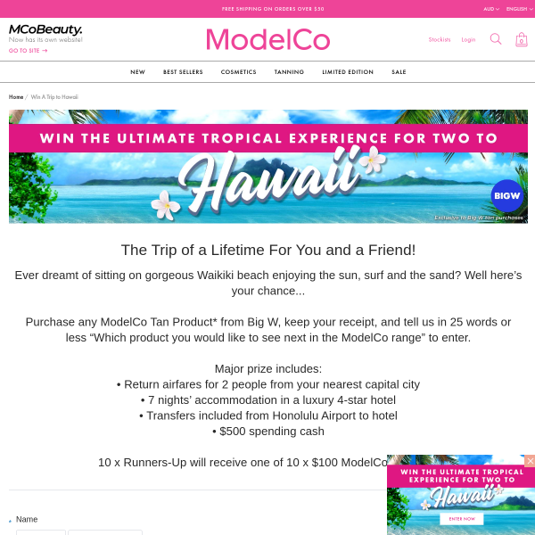 Win the ultimate tropical experience for 2 to Hawaii!