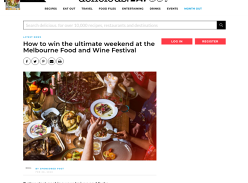 Win The Ultimate Weekend at The Melbourne Food and Wine Festival