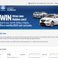 Win THREE new Holden Cars