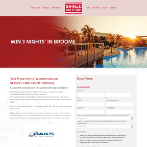 Win Three nights� accommodation at OAKS Cable Beach Sanctuary
