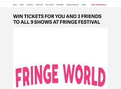 Win tickets for you and 3 friends to all 9 shows of Fringe Festival