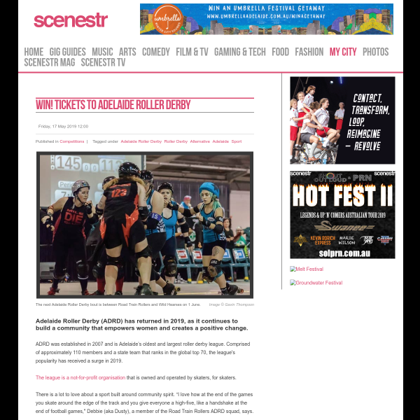 Win Tickets To Adelaide Roller Derby @Adelaide Showground