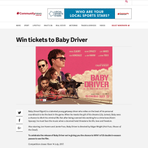 Win tickets to Baby Driver