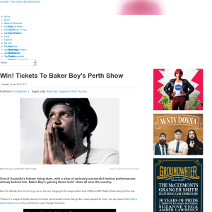 Win Tickets To Baker Boy's Perth Show