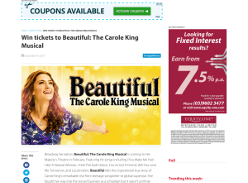 Win tickets to Beautiful: The Carole King Musical