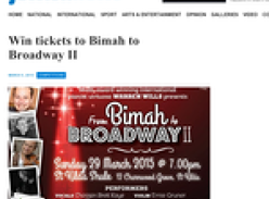 Win tickets to Bimah to Broadway II!