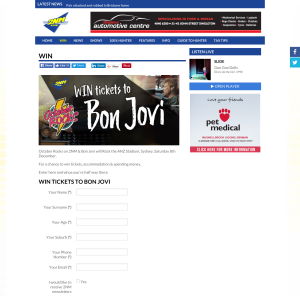 Win Tickets to Bon Jovi