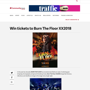 Win tickets to Burn The Floor XX2018