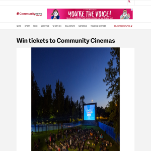 Win tickets to Community Cinemas