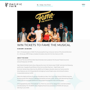 Win tickets to Fame the Musical